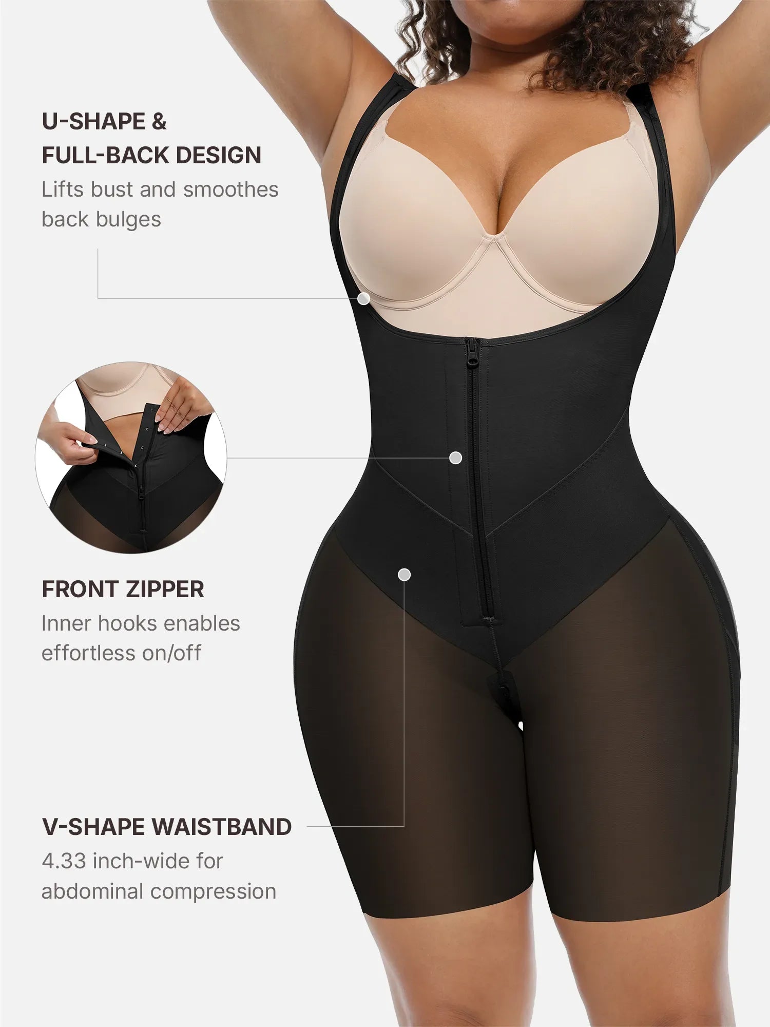 MyCurve U-Shaped Faja Tummy Control Butt Lift Bodysuit