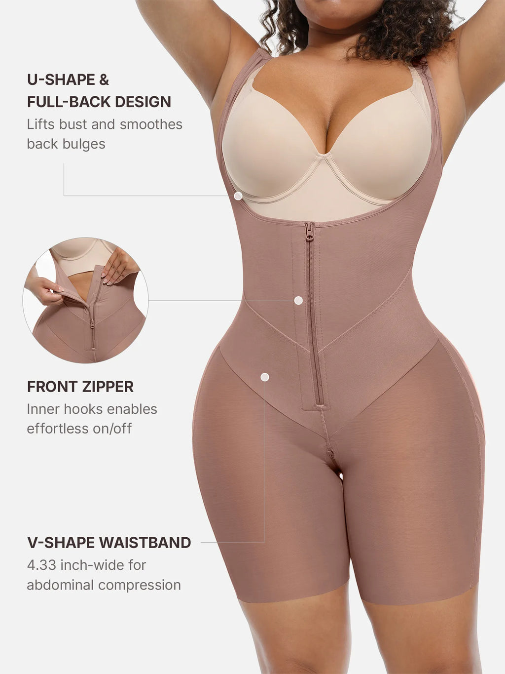 MyCurve U-Shaped Faja Tummy Control Butt Lift Bodysuit