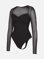 MyCurve Mesh Panel V-Neck Bodysuit