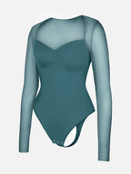MyCurve Mesh Panel V-Neck Bodysuit