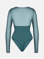 MyCurve Mesh Panel V-Neck Bodysuit