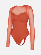 MyCurve Mesh Panel V-Neck Bodysuit