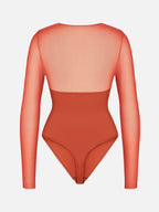 MyCurve Mesh Panel V-Neck Bodysuit
