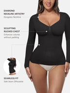 MyCurve Seamless Long Sleeve Tummy Control Thong Bodysuit
