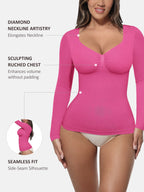 MyCurve Seamless Long Sleeve Tummy Control Thong Bodysuit