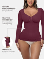 MyCurve Seamless Long Sleeve Tummy Control Thong Bodysuit