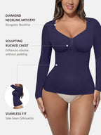MyCurve Seamless Long Sleeve Tummy Control Thong Bodysuit