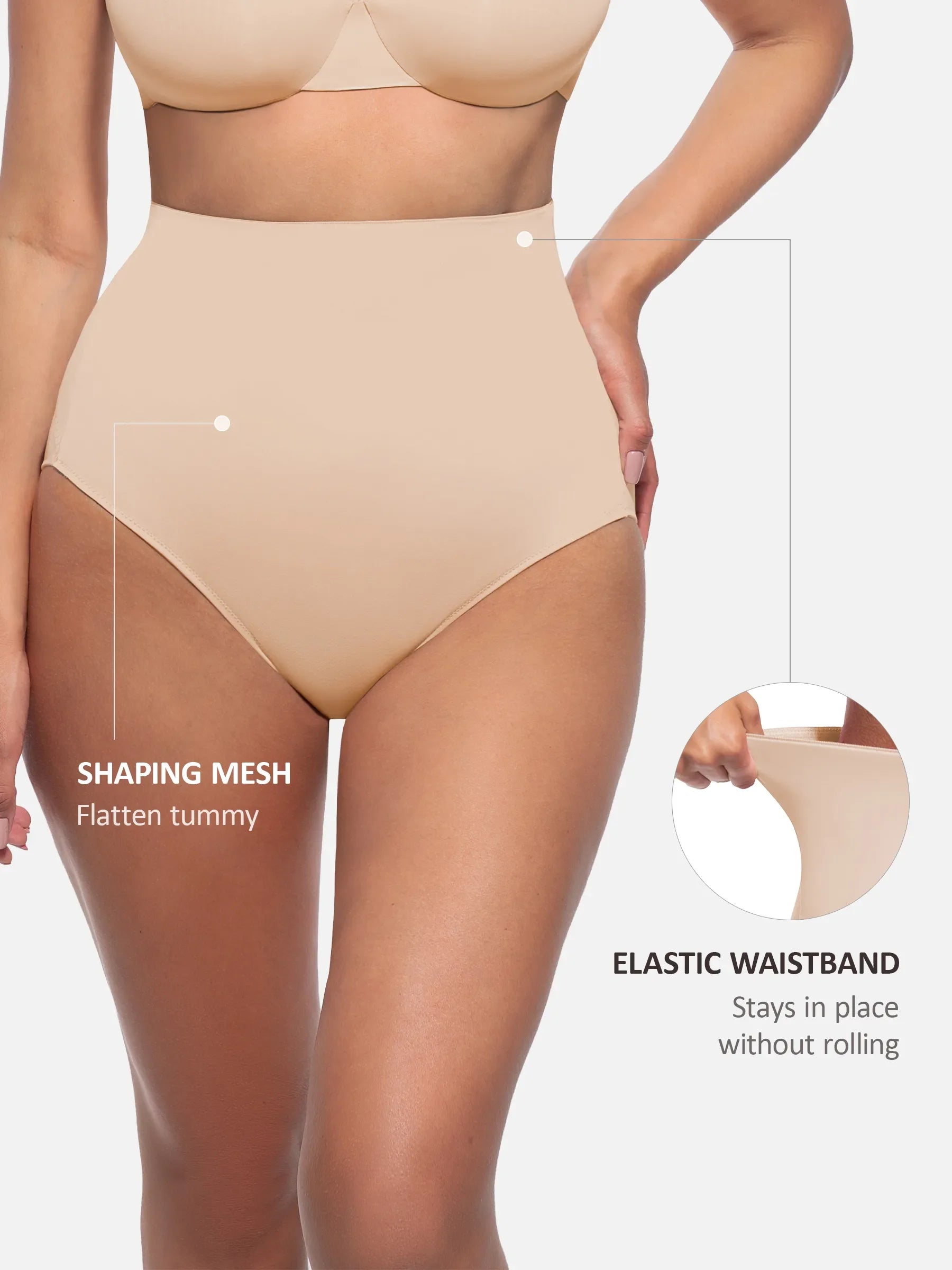 MyCurve Built-in Elastic Mid-Waist Shaping Panties