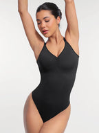 MyCurve Seamless Built-in Bra Waist and Tummy Control Thong Bodysuit