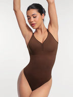 MyCurve Seamless Built-in Bra Waist and Tummy Control Thong Bodysuit